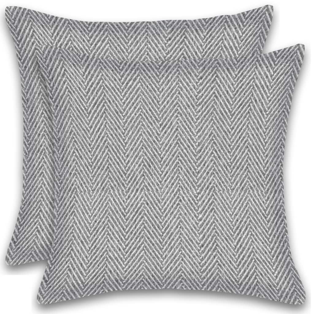 Fabstyles Herringbone Stripe Set of 2 Cotton Throw Pillows