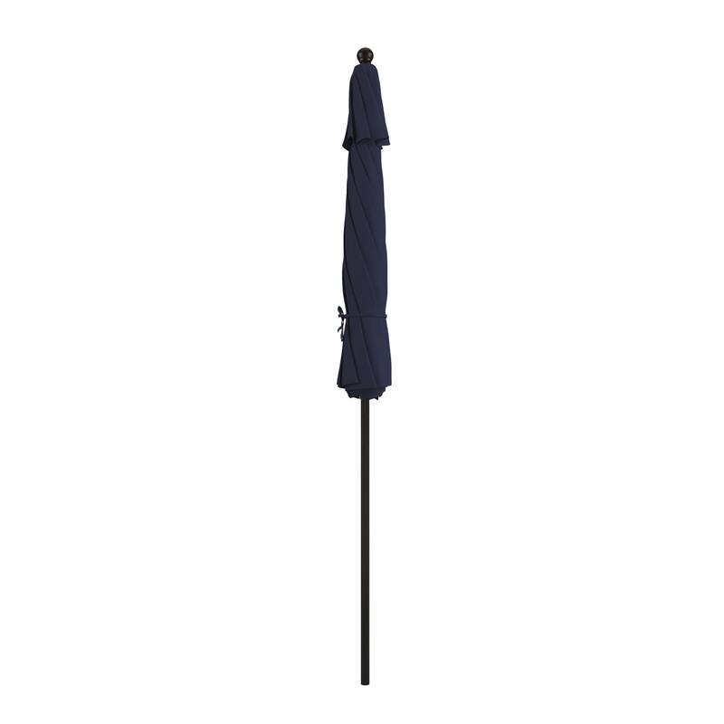 California Umbrella 9' Rd. Aluminum Frame, Fiberglass Rib Market Umbrella, Push Open, Bronze Finish, Pacifica Fabric