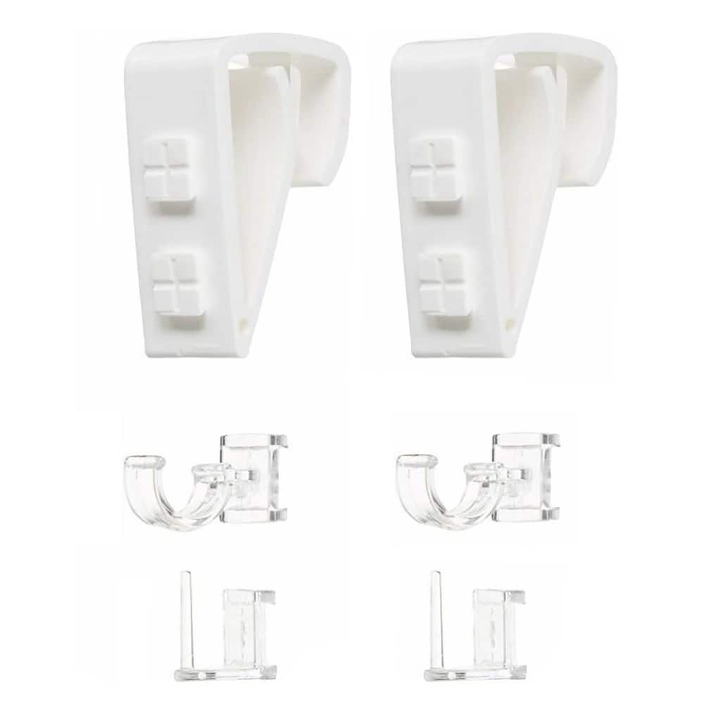 Over-The-Window Cafe Rod Brackets - Set of 2 - White - 2 L x 0.13 W x 1.3 D