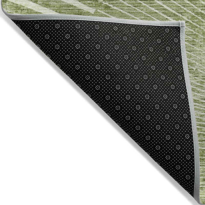 Machine Washable Indoor/ Outdoor Modern Fan Chantille ARug