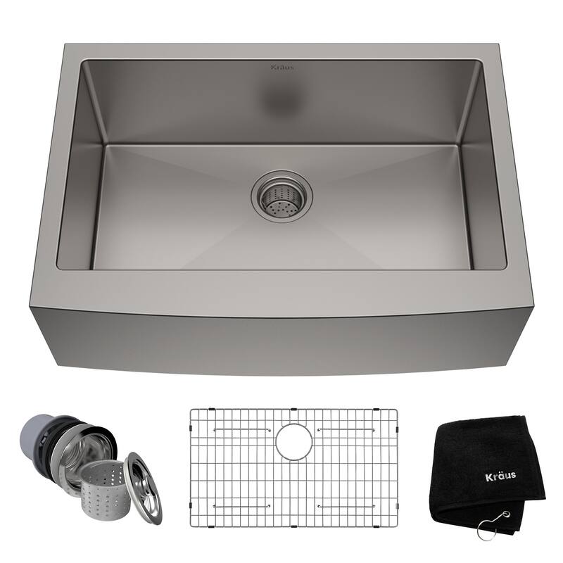 Kraus 29-3/4" Single Basin 16 Gauge Stainless Steel Kitchen Sink for - Stainless Steel