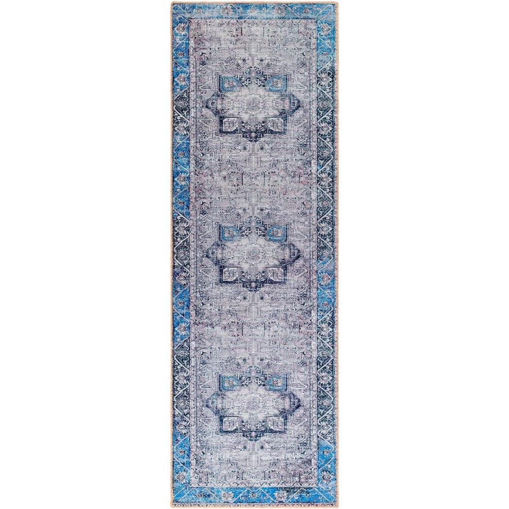 Livabliss Zakariya Vintage Medallion Machine Washable Area Rug
