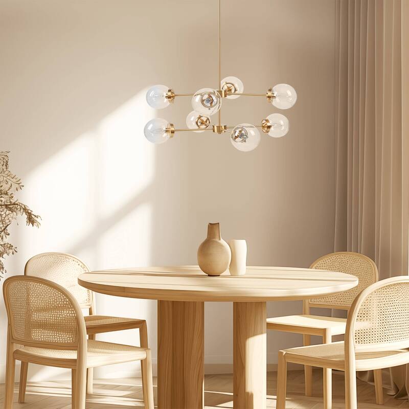 INK+IVY Calista 8-Light Metal Chandelier with Globe Bulbs