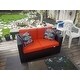Kinbor 4-piece Outdoor Patio Furniture Set Wicker Chat Set Sectional Sofa w/ Cushions