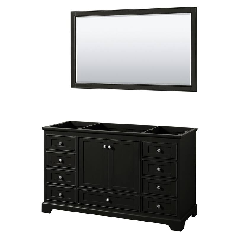 Wyndham Collection Deborah 59-1/4" Free Standing Single Wood Vanity - Dark Espresso / Polished Chrome Hardware