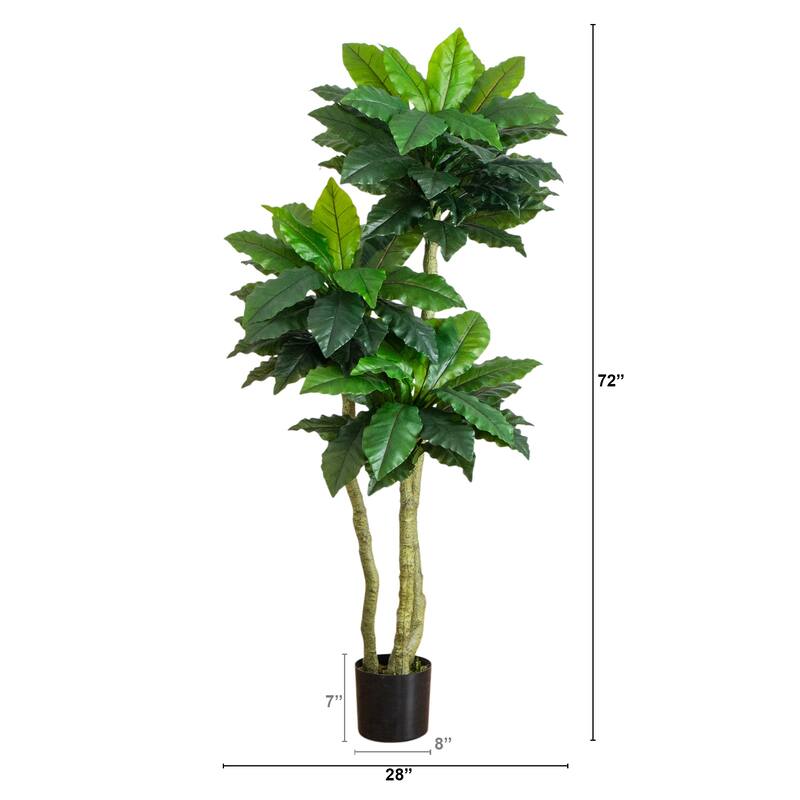 6-ft UV Resistant Artificial Bird Nest Fern Tree (Indoor/Outdoor) - Green