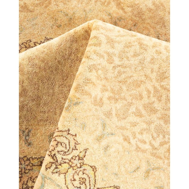Overton Handknotted Wool Traditional Oriental Ivory Area Rug - 6' x 9'