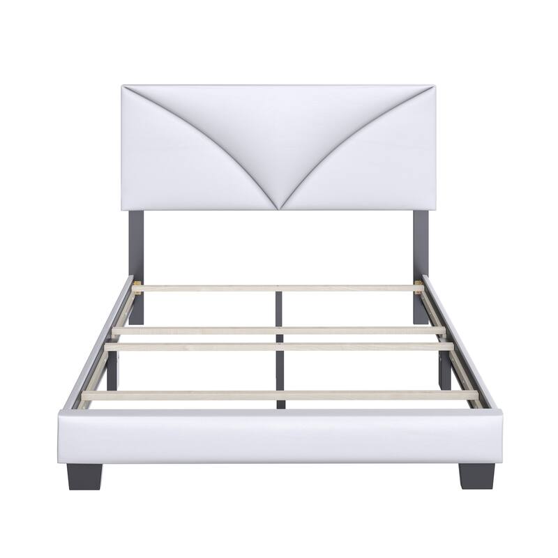 Boyd Sleep Cornerstone Faux Leather Upholstered Platform Bed Frame with Adjustable Headboard