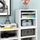 preview thumbnail 1 of 6, Way Basics Modular Connect Shelf Cube Cubby Storage Stackable Closet Organizer Display Shelf, White