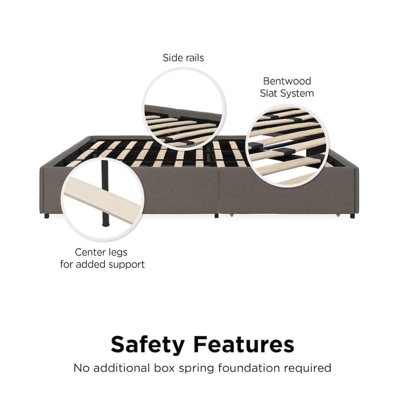 Avenue Greene Maggie Upholstered King Platform Bed with Storage