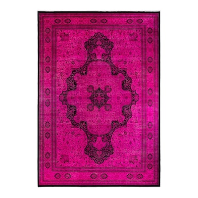 Overdyed, One-of-a-Kind Hand-Knotted Area Rug - Pink - 12' 5" x 17' 8"