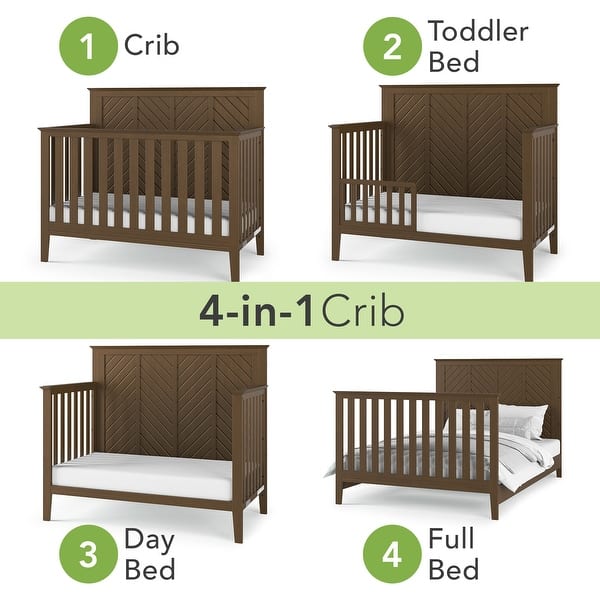dimension image slide 2 of 5, Child Craft Atwood 4-in-1 Convertible Baby Crib - N/A