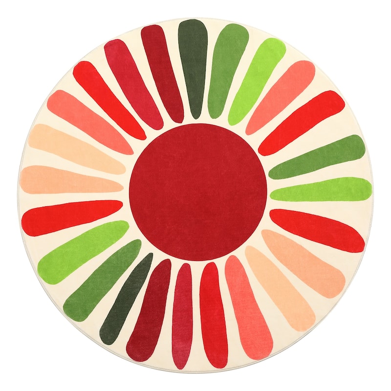 Garvee Rainbow Sol Kids Area Rug