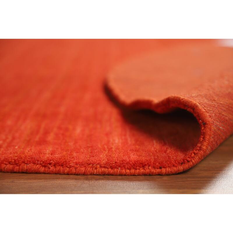 Hand Knotted Oriental 100% Wool Carpet Tribal Animal Pictorial Oranges & Rust Gabbeh Area Rug - 6' 6'' X 6' 6''