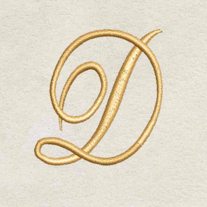 Avanti Ivory with Gold Script Monogram Bath Towel Letter D - Bath Towel