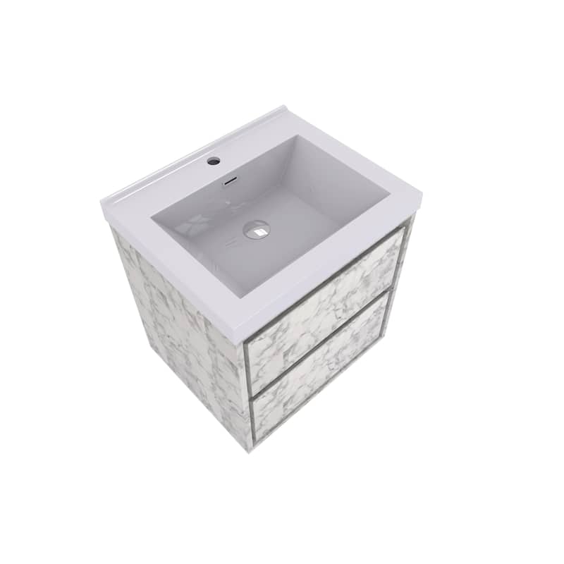Sage 30“ wall mounted bathroom vanity with single basin acrylic top