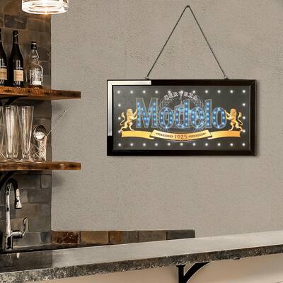 Licensed Modelo Framed Flashing LED Marquee Wall Sign (19"x10") - Multi - 19" x 10"