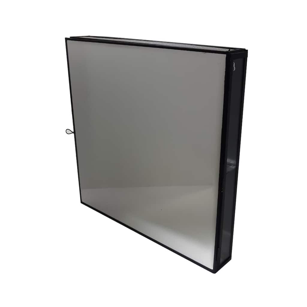 Lg. Mirrored Wall Box 15.75"x15.75"- A - A - Black