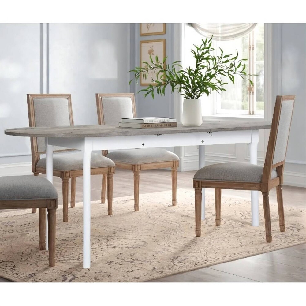 extendable oval dining table and 4 chairs