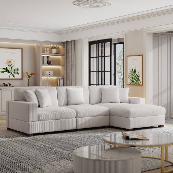 Oversized L-Shape Modular Sectional Sofa Set Upholstered Sofa Couch