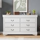 preview thumbnail 6 of 11, Furniture of America Mayday Traditional Solid Wood 6-Drawer Dresser White