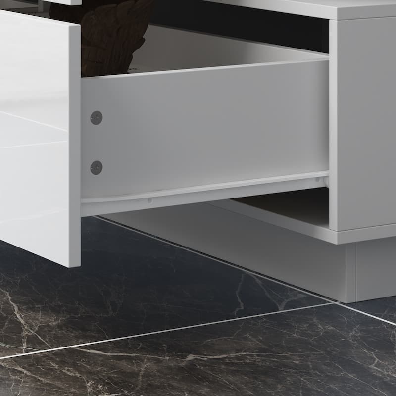 Elegant Eight-Drawer Dresser Closet Organizer in High Gloss White