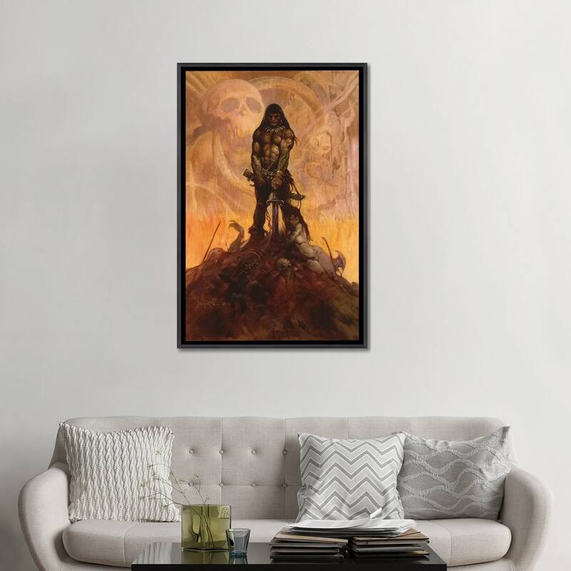 iCanvas "Barbarian" by Frank Frazetta Framed