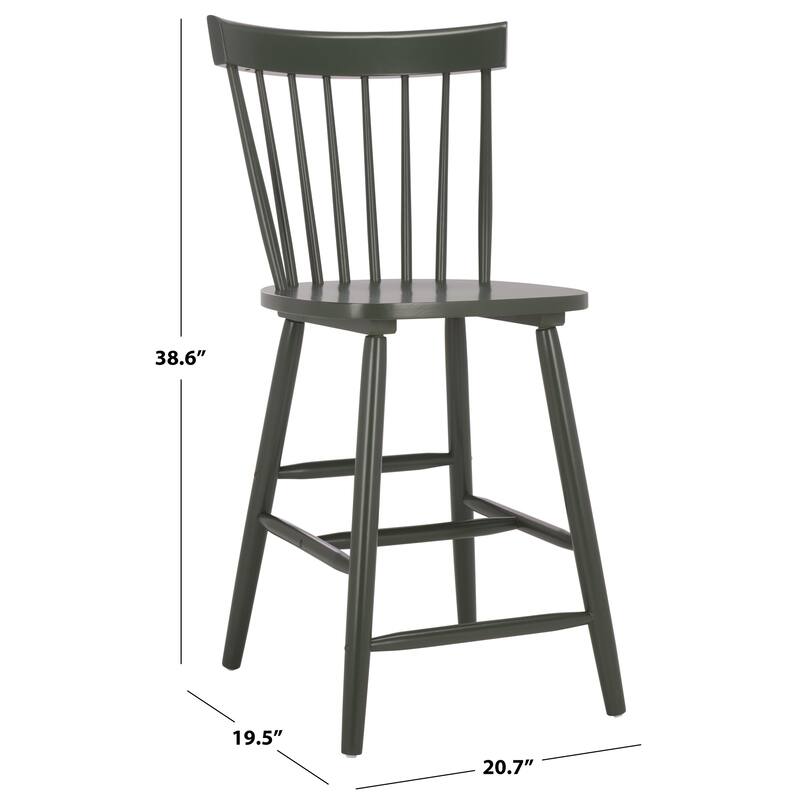 SAFAVIEH Biddie 24-inch Spindle Farmhouse Counter Stool (Set of 2) - 20" W x 21" D x 39" H - 20"W x 21"D x 39"H