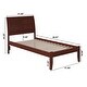 preview thumbnail 4 of 3, Portland Twin XL Platform Bed with USB Charging Station in Walnut