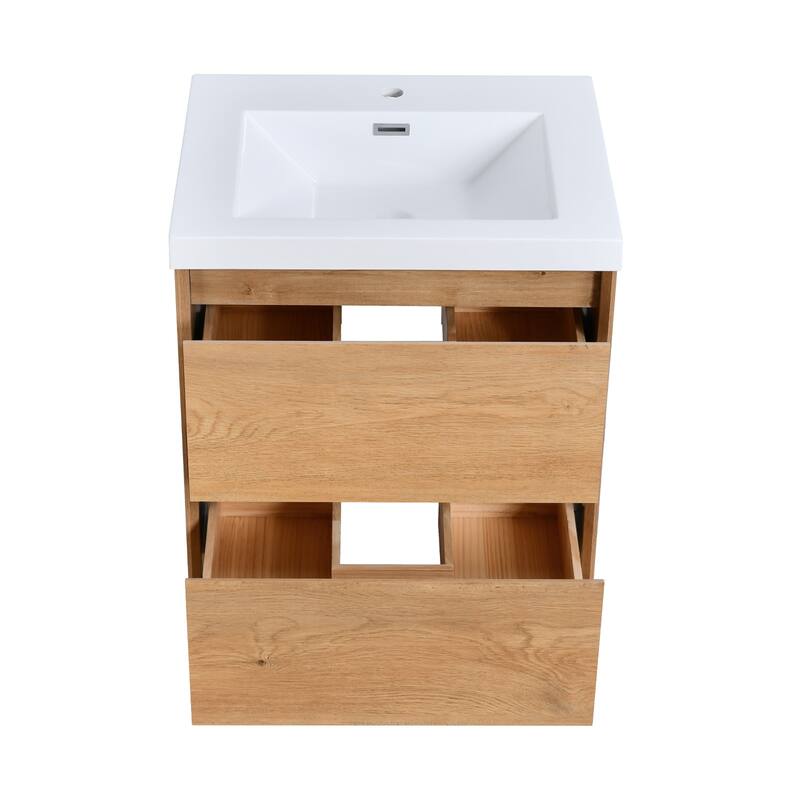 Prismella 24" 30'' Wall Mounted Bathroom Vanity with Top, Floating Cabinet Sink Combo