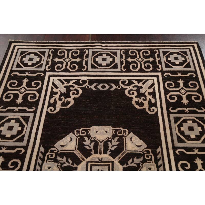 Vegetable Dye Gabbeh Kashkoli Wool Area Rug Hand-knotted Office Carpet - 5'7" x 7'9"