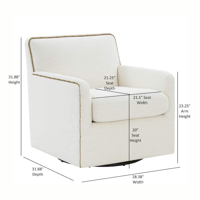 Tobias Swivel Accent Chair with Nailhead Trim by Greyson Living
