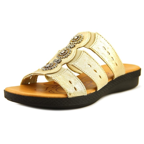 womens gold slide sandals