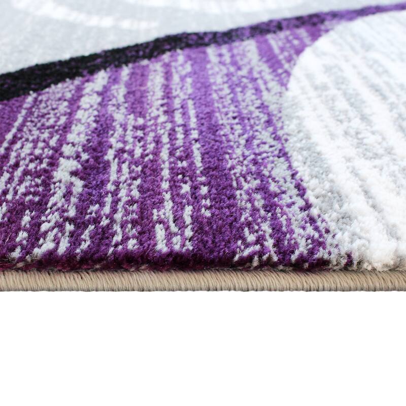 Modern Distressed Swirl Abstract Style Indoor Area Rug
