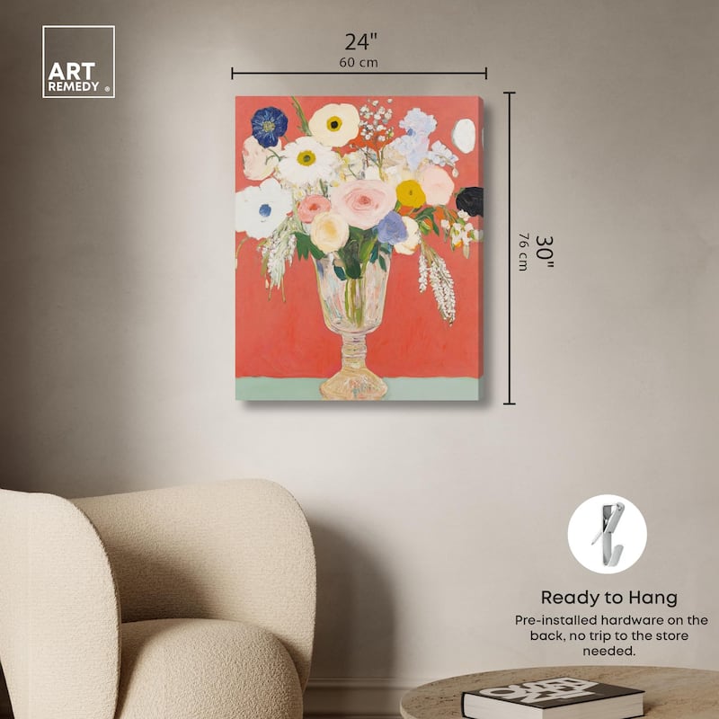 Anemones in a Vase II Canvas by Art Remedy, Gallery Wrapped