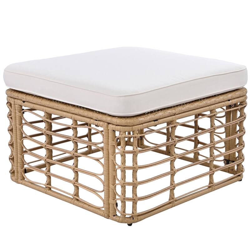 7-Pieces Outdoor Wicker Modular Sectional Sofa Set with Coffee Table, Free Combination