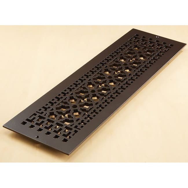 Reggio Registers Scroll Series 6" x 24" Floor Grille without Mounting - Oil Rubbed Bronze Aluminum