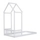 preview thumbnail 21 of 31, Twin Size Pine Wood Roof-framed Headboard Floor Bed with Headboard Guardrails, without Slats