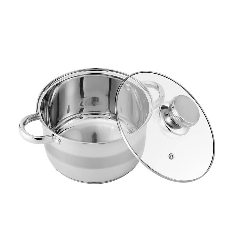 STP Goods Stainless Steel Stock Pot w/ Glass Lid Set of 3 - Set of 3