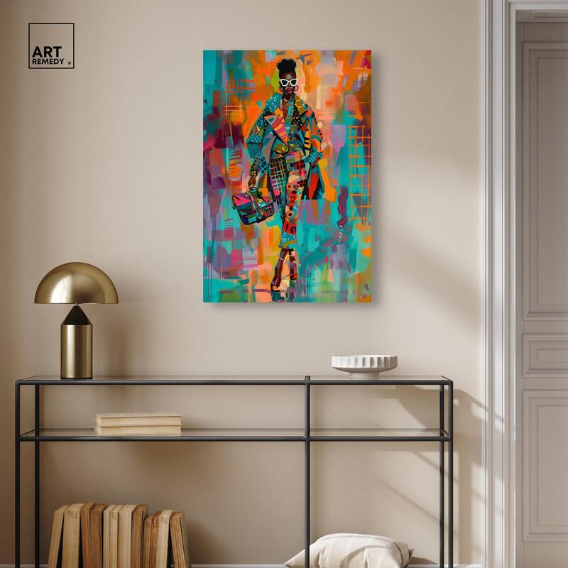 Bold Patchwork Style Canvas by Art Remedy, Gallery Wrapped
