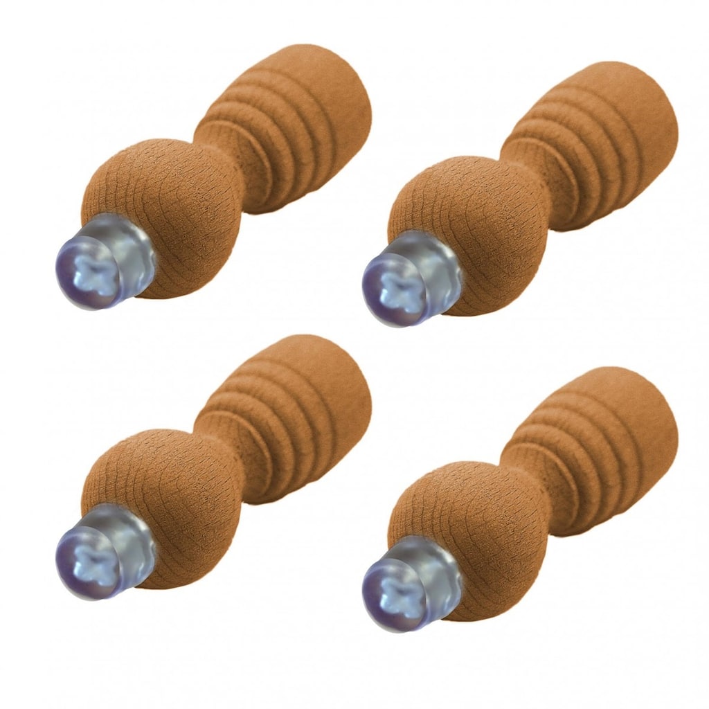 Wooden Door Stop Bumper Wall Mount 3.18" L Unfinished Maple Hardwood Silicone Rubber Bumper Pack of 4 Renovators Supply