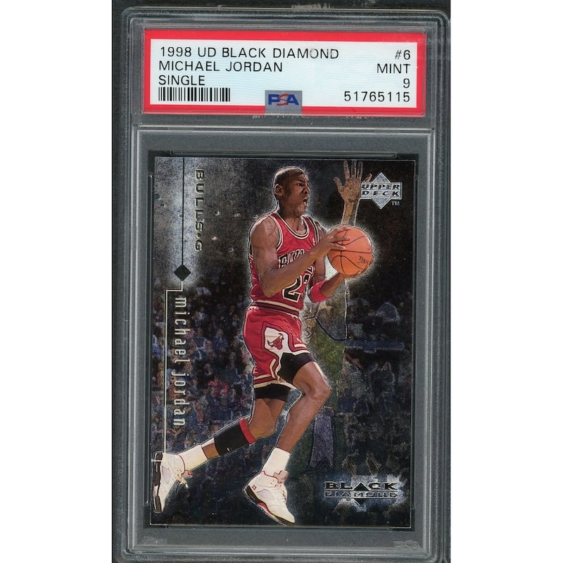 Michael Jordan 1998 Upper Deck Black Diamond Basketball Card #6 Graded PSA 9 MINT - 8'6" x 11'6"