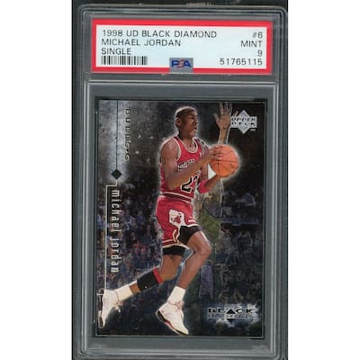 Michael Jordan 1998 Upper Deck Black Diamond Basketball Card #6 Graded PSA 9 MINT - 8'6" x 11'6"