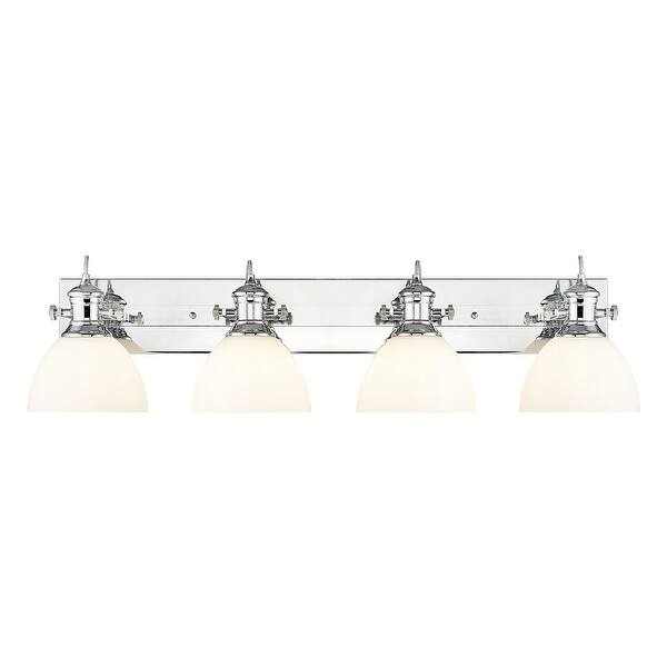 slide 1 of 1, Golden Lighting 3118-BA4 OP Hines 4 Light 7" Wide Vanity Light Chrome