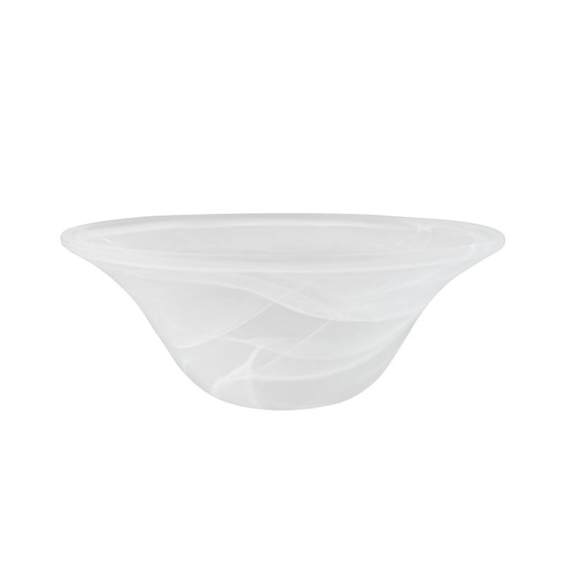 Aspen Creative Torchiere/Swag/Pendant/Island Fixture Glass Shade.Alabaster Finish.4-3/4" Height x 12-1/4" Diameter - Alabaster