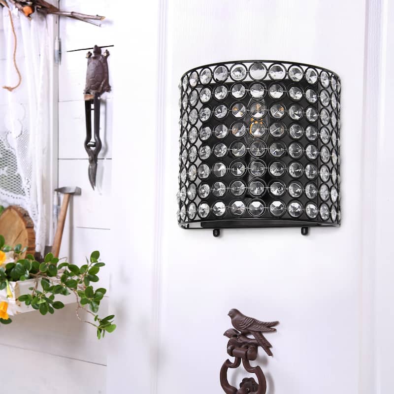 8 Inch Wall Sconce Lighting Modern 1-Light Metal Vanity Light Black - 8.25