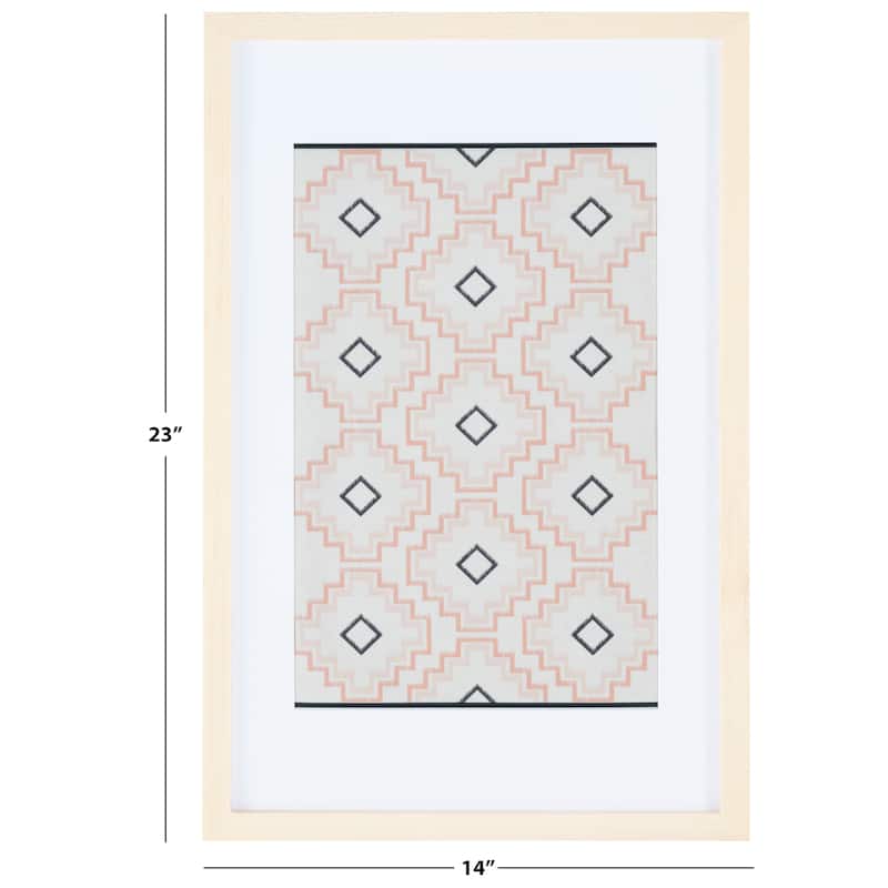 SAFAVIEH Wiebke 23-inch Ivory/Dark Beige Framed Textile Wall Art