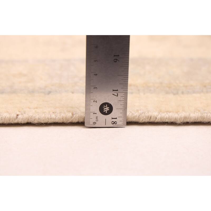 ECARPETGALLERY Hand-knotted Modern Oushak Ivory Wool Rug - 7'9 x 10'1