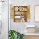 preview thumbnail 7 of 11, Bathroom Wall Cabinet Storage Organizer with Adjustable Shelf Double Door