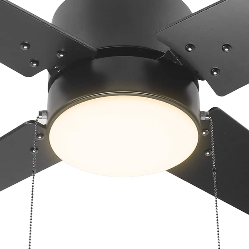 CARRO Arete 52" 4-Blade Indoor Ceiling Fan with Light -Pull Chain -Reversible Blade